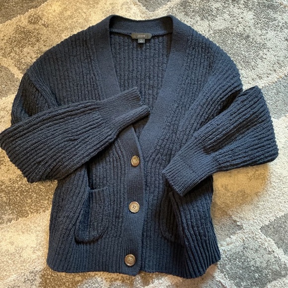 Re/Done Navy Blue Women's Cardigan Sweater - Picture 2 of 3
